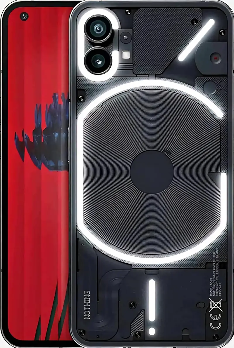 Nothing Phone (1) 5G (Black, 12GB RAM, 256GB Storage) | 6.55 inch 120Hz OLED Display | 50MP+50MP | 16MP Front Camera | Qualcomm Snapdragon 778G+ Processor | Incredible Wireless Charging