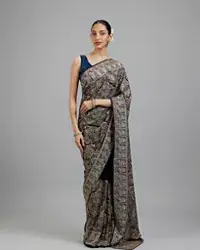 Indigo Blue Georgette Festive Saree