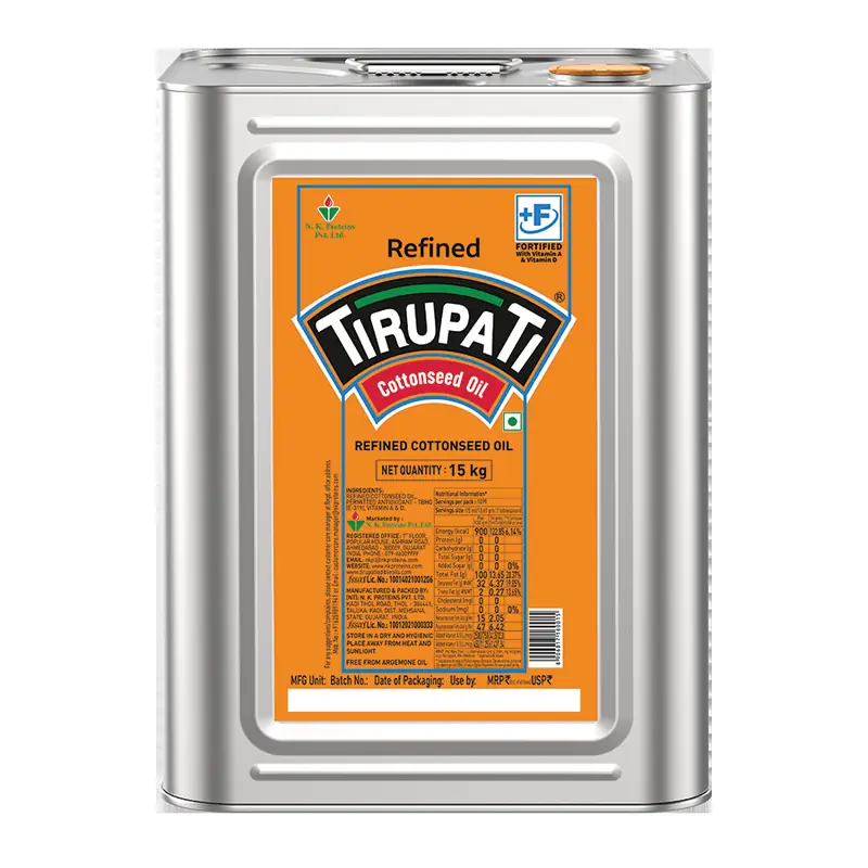 15 Kg Tirupati Cottonseed Oil Tin