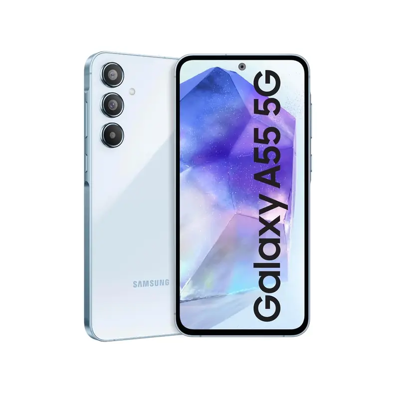 Samsung Galaxy A55 5G (Awesome Iceblue, 8GB RAM, 256GB Storage) | AI | Metal Frame | 50 MP Main Camera (OIS) | Super HDR Video| Nightography | IP67 | Corning Gorilla Glass Victus+ | sAMOLED Display