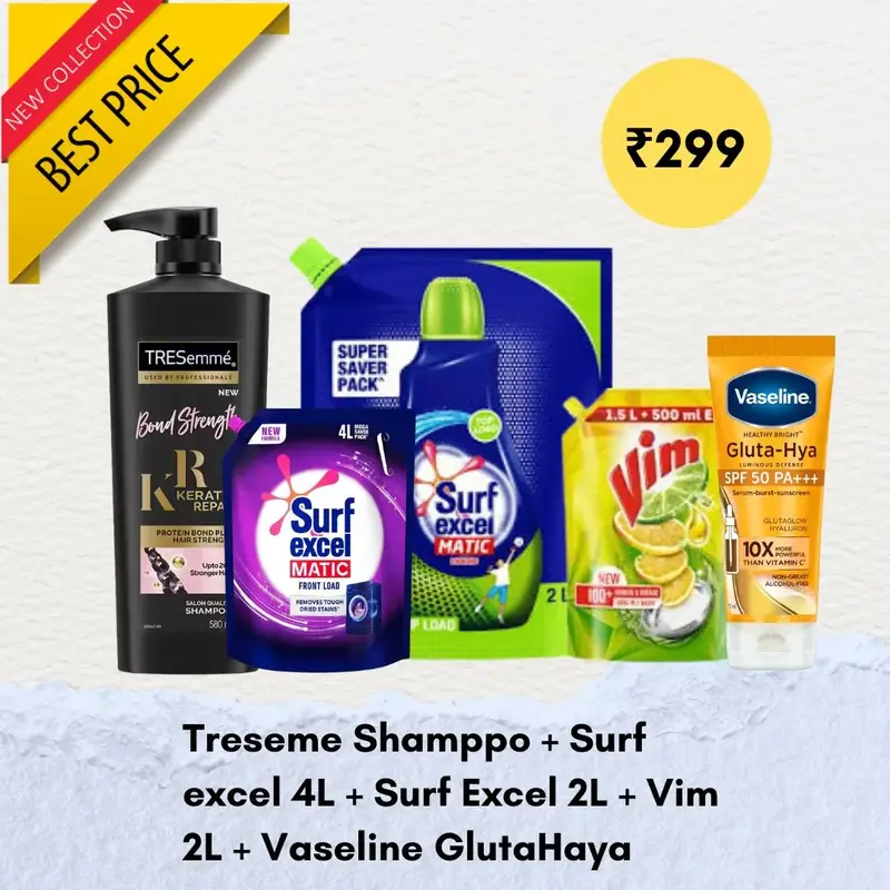 Kissan Fresh Tomato, Vim, Surf Excel Matic Super Saver Pack, Surf Excel Matic 3 in 1 : Combo of 6