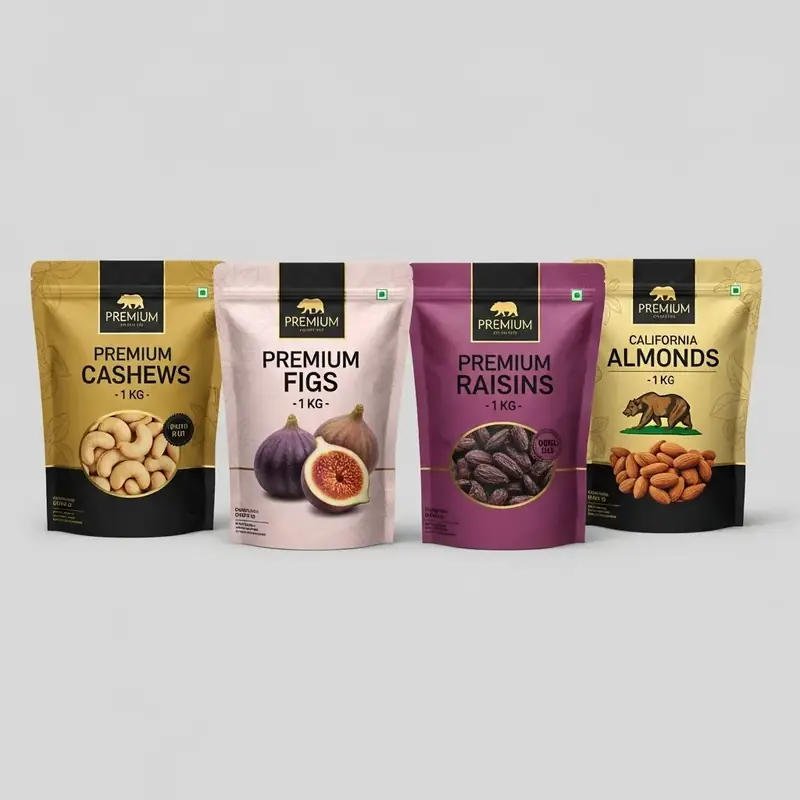 Premium Quality Nuts & Dried Fruits Collection (Set of 4 x 1 KG)