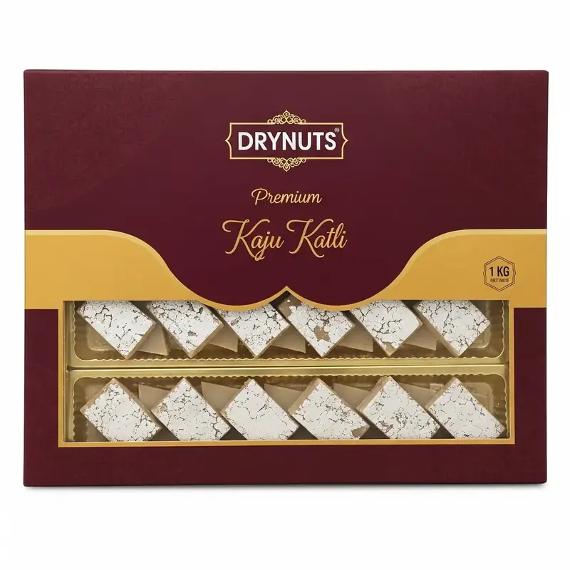 DRYNUTS Premium Kaju Katli - 1 KG | Authentic Indian Cashew Fudge | Perfect for Festivals & Gifting